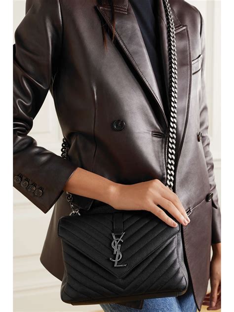 ysl college bag brick|SAINT LAURENT College Medium Chain quilted leather shoulder .